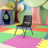 EMMA + OLIVER Kid's Black Ergonomic Shell Stack Chair - Black Frame