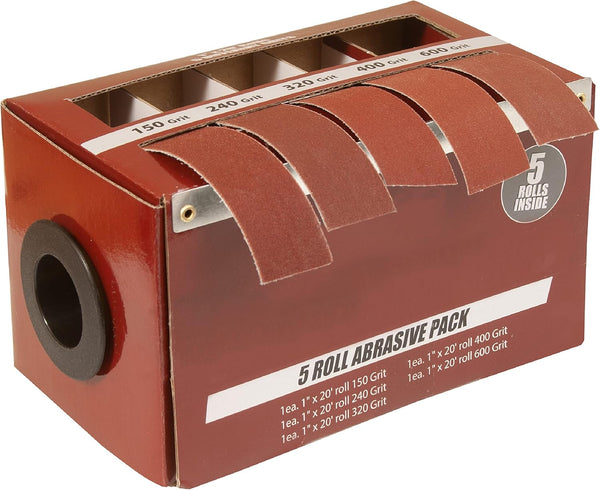 Boxed Multi-Roll Assorted Abrasive Rolls for Wood Turners, Includes 150, 240, 320, 400 & 600 Grit