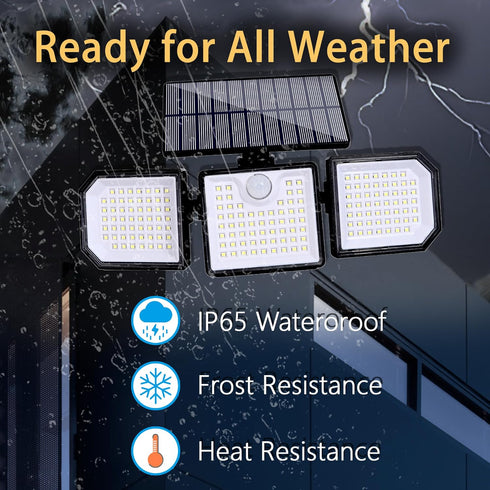 siarenomo Lights,2500LM 167 LightsIP65 Waterproof270Wide 3 Modes3 (2) Solar Outdoor LED Motion Sensor Outdoor Angle
