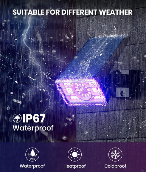 1 Pack IP67,Spotlights 6 Changing+10 Solar Outdoor Lights Waterproof Colors Lighting Modes Christmas Easter Solar