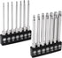 MulWark Security Torx Bit Set - 14PC Tamper Proof Star Screwdriver Bits, 3" Long, S2 Steel, T4 - T40