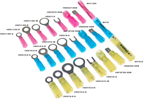 100pcs Heat Shrink Wire Connectors Electrical Terminal Kit, Waterproof Automotive Marine Set, Quick Disconnects Butts