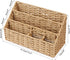 Woven Mail Organizer for Desktop Countertop, Mail Holder Sorter Storage Basket for Bills, Letters