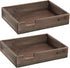 MyGift Set of 2 Stackable Vintage Brown Wood Document Letter Paper Trays with Distressed Finish for Office Desktop