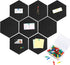 Ctosree 12 Pcs Felt Bulletin Board Tiles 5.9 x 7 Inch with Self Adhesive Backing and 50 Push Pins for Decor