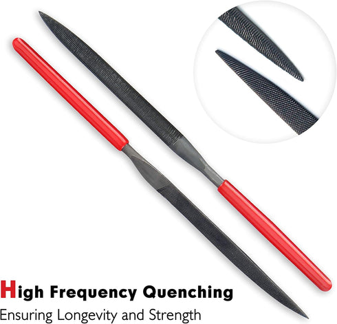10Pcs Mini Needle File Set - Hardened Alloy Strength Steel Files Includes Round, Tapered, Half Round, and More