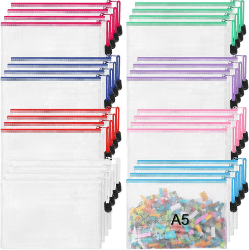 Jetec 32 Pcs Waterproof Mesh Zipper Bags, Toy Storage Bags, Reusable Bikini Organizer Bags, Multipurpose for Office