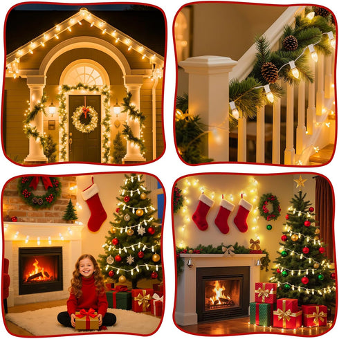C9 25FT 25 C9 Minetom Clear Christmas String Lights, Blubs Bright & Warm Outdoor Christmas Lights, Long Life String