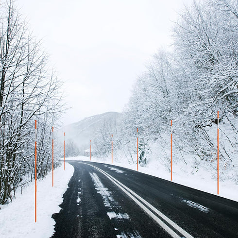 AHKUNMT 20Pcs Markers,4Ft (20, Driveway Driveway Reflective Poles, Orange Fiberglass Snow Stakes with Reflective Tape