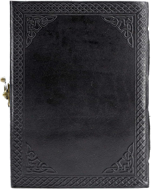 Handmade Leather Double Dragon Journal, Writing Notebook Diary for Men & Women, Unlined Paper Medium Writing Pad