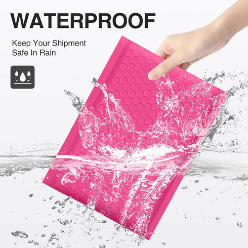 UCGOU Bubble Mailers 6x10 Inch Hot Pink, 25 Pack, Usable Size 6x9 Inch Poly Padded Envelopes for Jewelry, Makeup