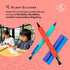 Pencil Gidgets Textured Silicone Pencil Sleeve for Fidgeting, 4 Sleeves & 2 Pencils for Focus and Tranquility