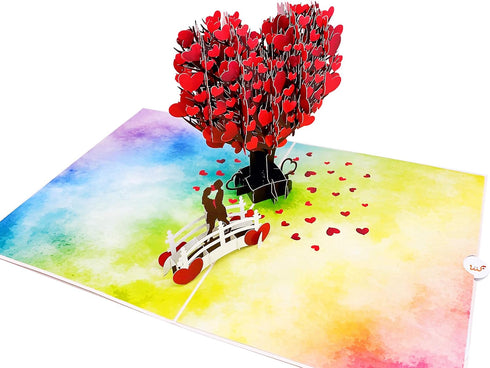Liif 3D Pop Up Card, Lesbian Love Tree Greeting Card for Valentine's Day, Anniversary, LGBT, Wedding