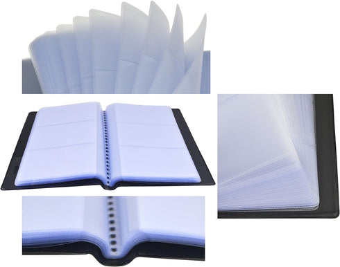 SAMYO Business Card Book Holder - Professional Office Organizer Holds 240 Cards, Black