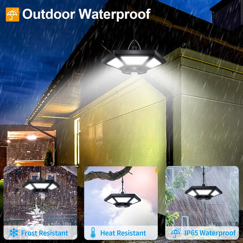 360 Sensor/Timer/5 AEQ Solar Shed Light Indoor Outdoor Work in Daytime with Remote Control, Lighting Waterproof Solar