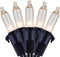 YULETIME Clear Christmas Lights with Black Wire, Pack of 2 Sets 33