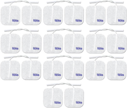 Discount TENS Electrodes, Value Wired Replacement Pads for TENS Units, Pack of 20 (2 inch x 2 inch)