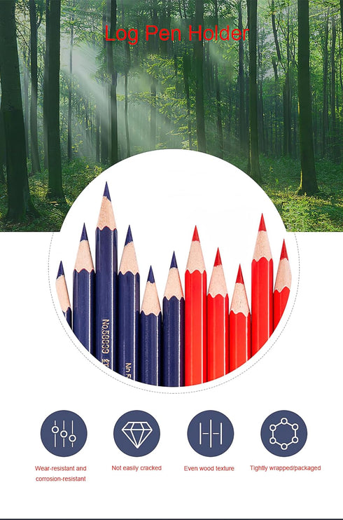 Precision Marking Pencils for Detailed Work, Wooden Pole Red and Blue Dual Color