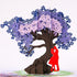 CUTE POPUP Anniversary 3D Pop Up Card, Couple Under Jacaranda Design (6x8 inch)