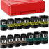 KIRXST 13-Piece 3/8" Drive Shallow Impact Socket Set, 7-19mm, Semi-Deep Sockets, CR-V, Socket