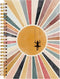 Retro Boho Notebook Journal, Vintage Boho Sun Sunshine Gifts for Women, Hardcover Spiral Notebook 5.5x8.3