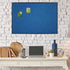 Lockways Linen Cork Bulletin Board, 36 x 24 Inch Framed Linen Fabric Pinboard, Blue Color