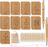 Jutom Set of 60 Christian Gift Bible Verse Retractable Bamboo Pens and Kraft Notebooks, Inspirational Notebooks