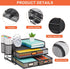 Marbrasse 3 Tier Mesh Desk Organizer - Black Multi-Functional Organizer with Drawer, Paper Letter Organizer & 2 Pen