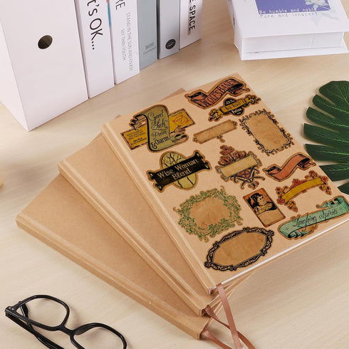B5 Blank Notebook Journals, 7.6" x 10", 160 Pages, Unlined Kraft Hardcover Sketchbook for College