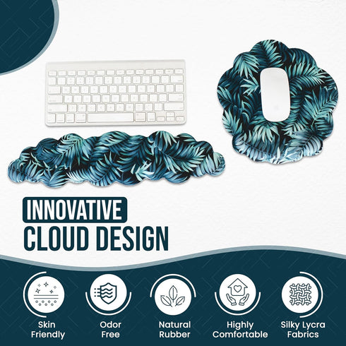 Cloud Wrist Rest Keyboard and Mouse Pad Set | Cloud Keyboard Wrist Rest for Gaming | Wrist Rest for Computer Keyboard | Wrist Pad for Keyboard | Cloud Mouse Pad | Cute Mouse Pad for Comfort
