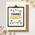 5x7 Inch Cheerin Coach Thank You Card with Envelope - Coaches Appreciation Card for Baseball, Softball, Soccer