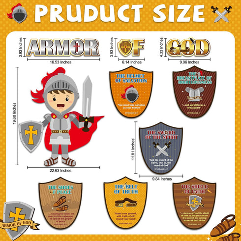 gisgfim Armor of God Bulletin Board Decorations Christian Bible Verse Religious Bulletin Board Medieval Knight Cutouts Classroom Decor Jesus Church Sunday School Bulletin Board Decor by gisgfim