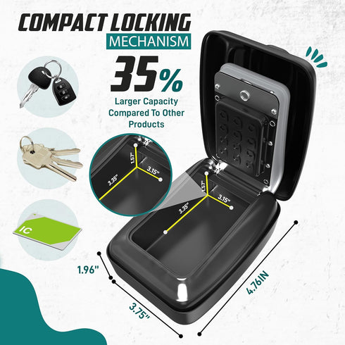 SUPERLIT Lock Box with RFID Blocker Pouch for Key Fob, Anti-Theft Device for Keyless Entry Protection for Car & Home