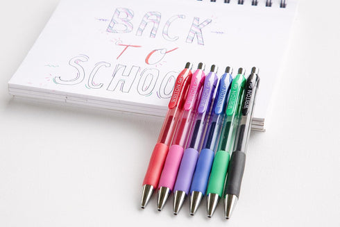 Writon Retractable Gel Pens, 12 Pack, Comfort Grip, 0.7mm Fine Point, Purple Ink
