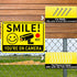 2 Pack 10"x7" Smile You're on Camera Signs Video Surveillance Signs Outdoor, Rust-Free Aluminum Warning Sign, UV