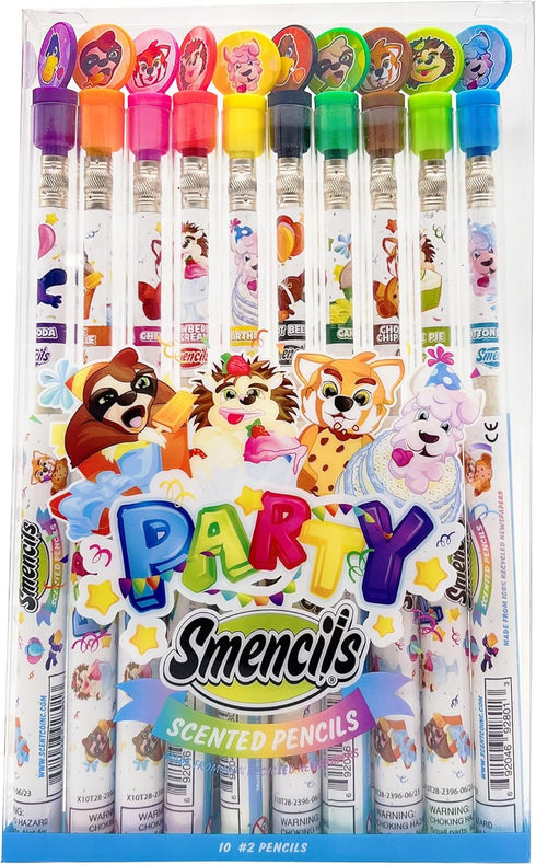 Party Smencils - Scented Graphite HB #2 Pencils, 10 Count, Gifts for Kids and School Supplies
