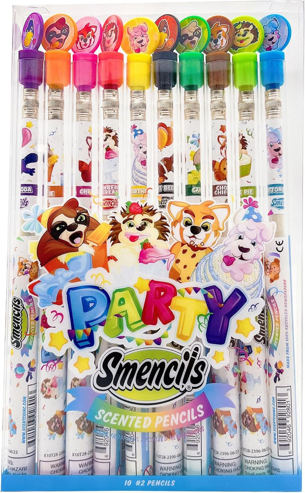 Party Smencils - Scented Graphite HB #2 Pencils, 10 Count, Gifts for Kids and School Supplies
