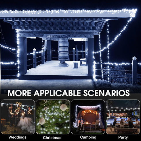 Vimorg 2 Pack 79FT 200 8 Solar String Lights Outdoor, LED Waterproof Solar Christmas Lights with Lighting Modes