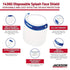 Jackson Safety Face Shield Mask, Disposable for Medical Protection, Full Coverage, 8.66 x 12.5