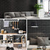 10 PCS Black 3D Wall Panels - 14.5 sq.feet Coverage, Self-Adhesive Waterproof Brick PE Foam Panels for Interior Wall