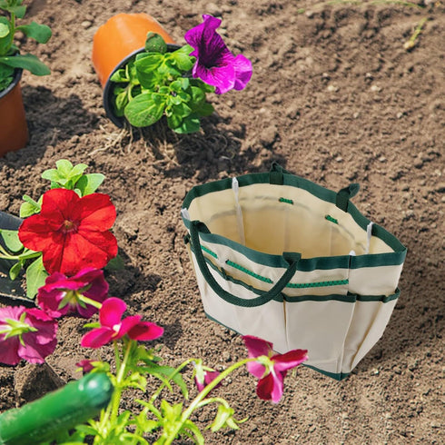 Shophubio Garden Kneeler Tool Bag with Multi Pockets, Heavy Duty Oxford Cloth Hanging Storage Pouch for Gardening Bench