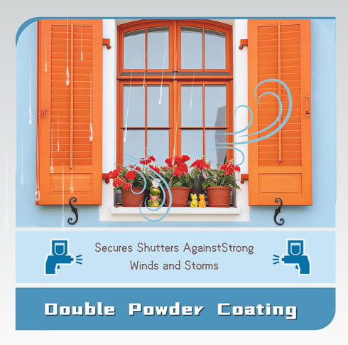 YEAROCK 6.3" Set (2) S Style Shutter Dogs Hardware, Metal Shutter Fasteners with Screwsl, Decorative Window Tieback