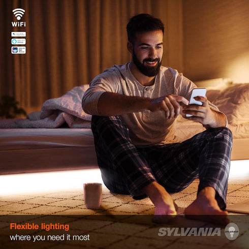 6.5ft, 1 Pack (75705) SYLVANIA Wifi LED Smart Strip Light Expansion Kit, Indoor, Full Color & Adjustable White