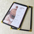 25 Pack 5.5 8.5 inch 2-View Menu Covers x - Black Vinyl Menu Holders | Waterproof Clear Sleeves Top-Loading