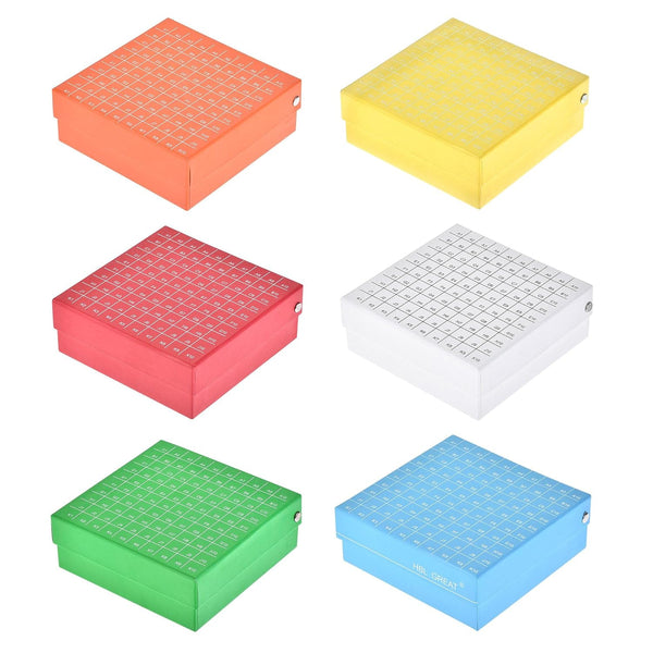 uxcell Centrifuge Tube Freezer Storage Box, 100 Places Waterproof Cardboard Rack for 1.5/1.8/2ml Tubes