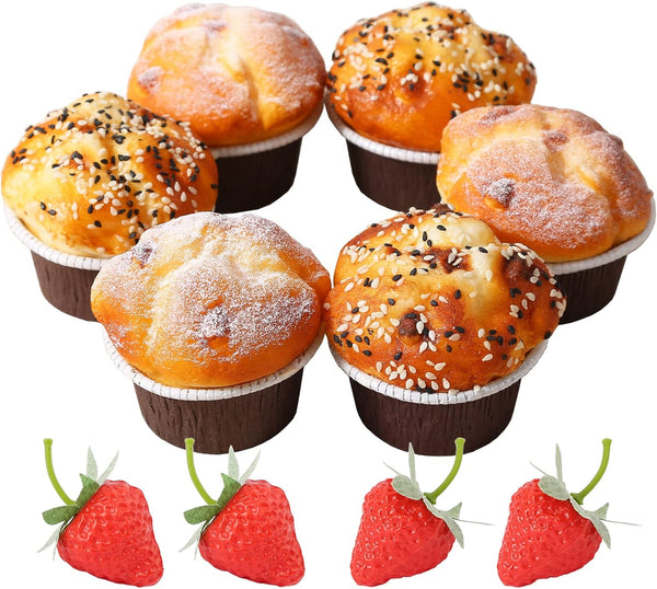 Joeabor Fake Cupcakes, Artificial Cupcakes for Display, Realistic Fake Food, Artificial Cake Fake