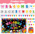 Welcome Back to School Bulletin Board Decorations First Day of School Theme Classroom Bulletin Board Border Set Pencil Notebook Schoolbag Paper Cutouts Preschool Chalkboard Wall Decor by Justforjoyful