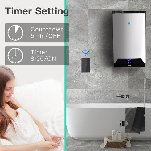 BSEED Smart Water Heater Switch, WiFi Touch Switch with Smart Life APP Control, 20A Black