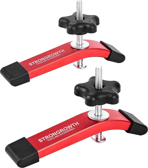 T Track Hold Down Clamps, Double Cut Profile Universal T-Track Clamps, 6-3/8"L x 1-1/4"W, Red Color