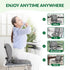 FuturaLoom Set, Tailbone Seat Cushion & Adjustable Lumbar Support Pillow Charcoal Memory Foam Back & Pain Relief